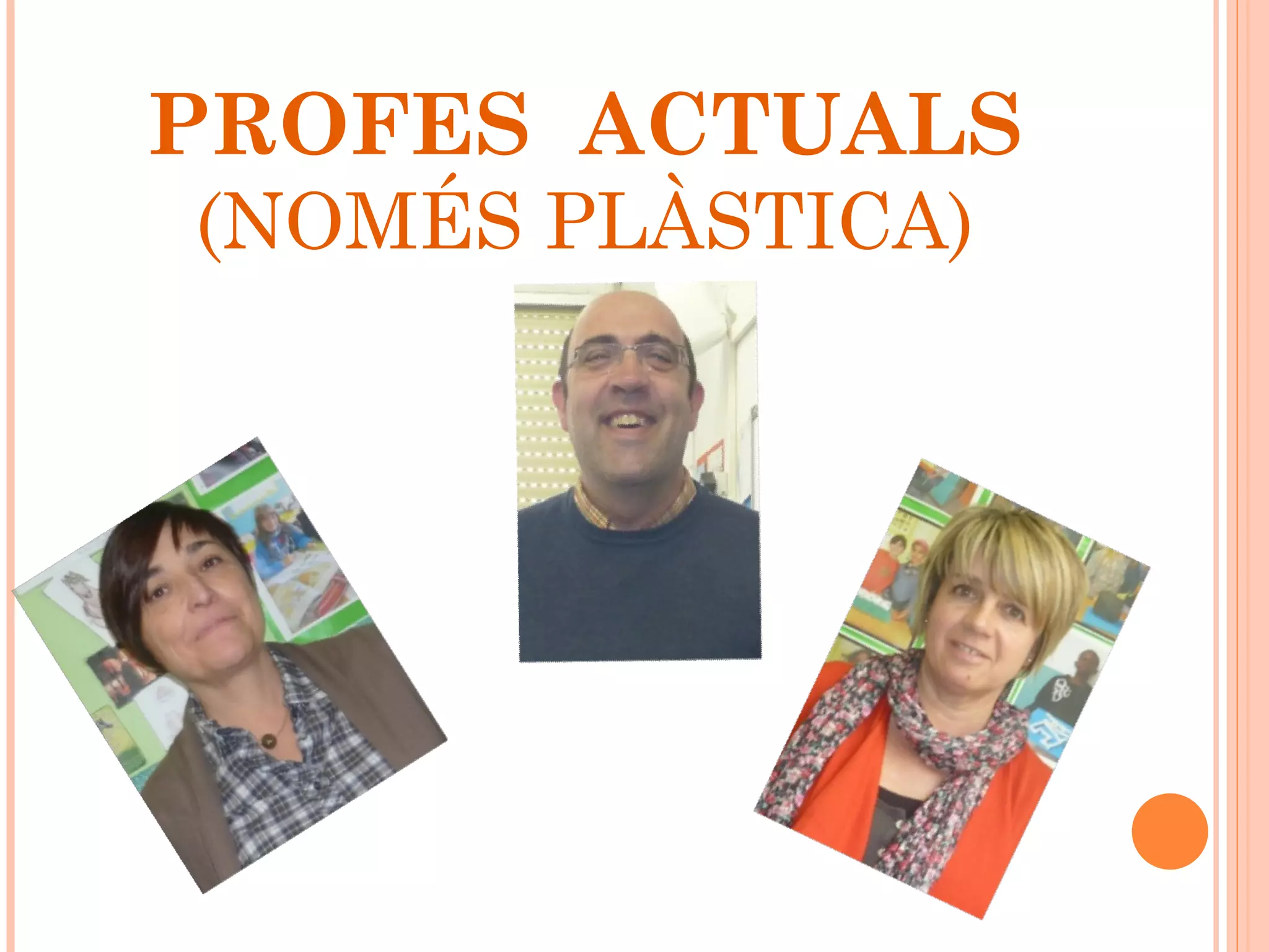 PROFES ACTUALS
(NOMÉS PLÀSTICA)
 