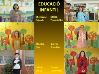 EDUCACIÓ
  INFANTIL
M. Carme   Maica
Estrada    Terradelles




Montse     Carme
Giol       Casellas




Maria      Carme
Roca       Palomino
 
