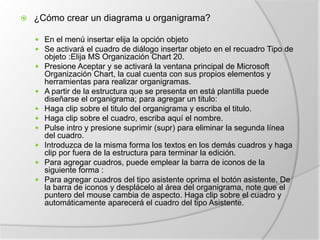 ¿Cómo insertar imágenes?En la ficha Insertar, en el grupo Ilustraciones, haga clic en Imágenes prediseñadas. En el panel de tareas (panel de tareas: ventana de una aplicación Office que proporciona comandos utilizados frecuentemente. Su ubicación y pequeño tamaño le permiten utilizar estos comandos mientras trabaja en los archivos.) Imágenes prediseñadas, en el cuadro de texto Buscar, escriba una palabra o frase que describa la imagen prediseñada que desea o escriba todo o parte del nombre de archivo de la imagen prediseñada. Haga clic en Buscar. En la lista de resultados, haga clic en la imagen prediseñada para insertarla. 