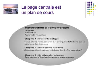 La page centrale est  un plan de cours 