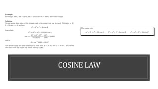 COSINE LAW
 