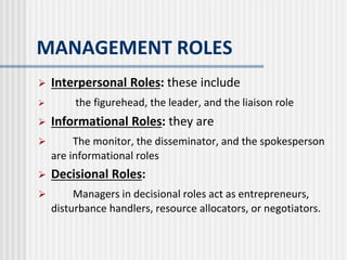 Management Informational Roles Principles of Management.(this pdf give a brief about prinicple of ...