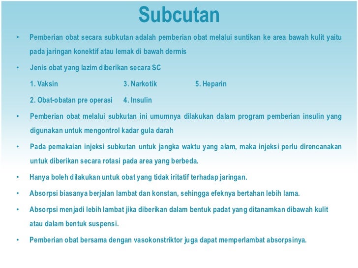 prinsip dan teknik pemberian obat oral, sublingual, ic, sc