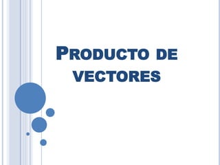 PRODUCTO DE
VECTORES
 