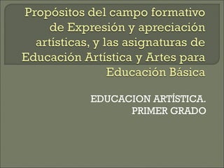 EDUCACION ARTÍSTICA.
PRIMER GRADO
 