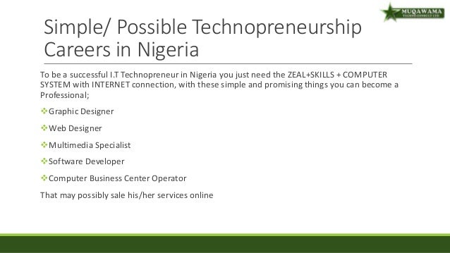 Prospects of Technopreneur in Nigeria