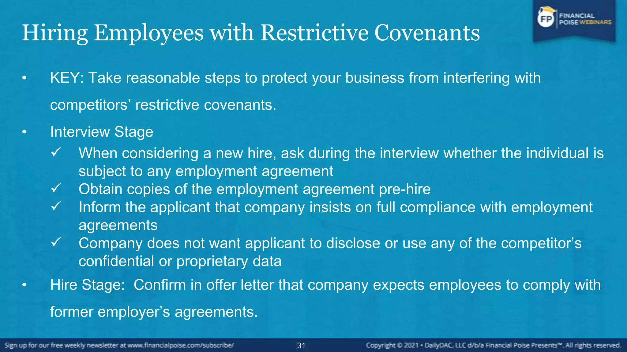 Recruiting and Hiring, Including Restrictive Covenants (Series