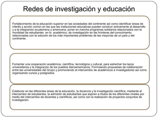 Redes de investigación y educación 