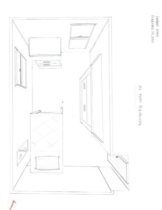one point perspective drawing room