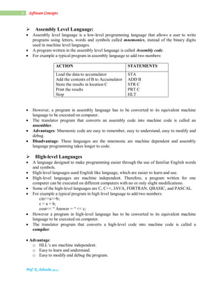 Software Concepts Notes | PDF