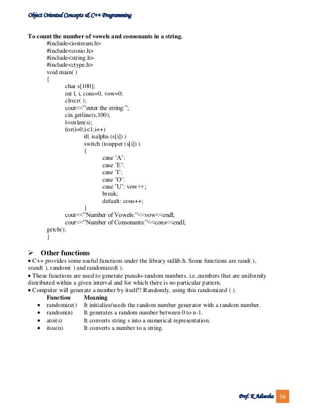 1 puc programming using c++