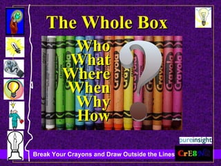 The Whole Box Who What Where When Why How ? 
