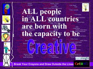 Le Corbusier Lucio  Costa , Brazil Charles Correa , India Domenico da Cortona Keith  Cottier , Australia Justus  Dahinden Paeonis  and Daphnis Howard Davis , United States Town and Davis Charles Davis/ EHDD , United States Paeonius  and  Demetrios John Dobson Peter Dodge/ EHDD , United States Domitian Adrien Dortsman Balkrishna Doshi , India A. E. Doyle , United States Duany  and  Plater - Zyberk , United States Willem  Marinus Dudok , Netherlands Bijvoet  and Duiker Contamin  and  Dutert Charles and Ray  Eames , United States Karl  Ehn Gustave  Eiffel , France L. A.  Boileau  and  Gustave  Eiffel , France Peter  Eisenman , United States Sedad Eldem , Turkey Craig Ellwood , United States Carl  Ludvig  Engel Kobori  Enshu Arthur C. Erickson , Canada Johann Fisher von  Erlach Joseph  Esherick ,  Esherick Homsey  Ralph  Erskine , England, UK,  Joseph  Esherick , United States Aldo van  Eyck , Netherlands Alvar Aalto , Finland Robert Adam , Scotland Steffen  Ahrends Gregory  Ain Leon Battista  Alberti , Italy Galeazzo  Alessi , Italy Christopher Alexander , United States William Van  Alen Amenophis  III , Egypt Tadao  Ando , Japan John Andrews , Australia Anthemios Apollodorus  of Damascus , Roman The Architects Collaborative (TAC) Arton C. R.  Ashbee , England Erik  Gunnar Asplund , Sweden Arup  Associates  United Kingdom Gae Aulenti , France M. H. Baillie-Scott Luis  Barragan , Mexico Sir Charles Barry , England William Henry Barlow Falke Barmou Edward  Larabee  Barnes , United States Geoffrey  Bawa Gunter  Behnisch , Germany Peter Behrens , Germany Belgiojoso ,  Peressutti  and Rogers Pietro Belluschi , United States Henrik Petrus Berlage , Netherlands Giovanni Lorenzo  Bernini , Italy Dominikus Böhm , Germany L. A.  Boileau , France Francesco  Borromini , Italy Mario  Botta , Switzerland Etienne-Louis  Boullee , France Donato Bramante , Italy Zion & Breen , United States Marcel  Breuer , United States and Germany Michiel  Brinkman Johannes Brinkman , Netherlands Neave  Brown Isambard  Kingdom  Brunel , England Filippo Brunelleschi , Italy Erik  Bryggman , Finland Charles  Bulfinch , United States Thornton-Latrobe- Bulfinch , United States Shepley  and  Bulfinch , United States Gordon  Bunshaft / SOM , United States Lord Burlington , England Daniel Burnham , United States Decimus  Burton , England William Butterfield , England Santiago  Calatrava , Spain Callicrates Ictinus  and  Callicrates  with  Phidias , Greece Arnolfo di Cambio Cambridge Seven Associates Felix Candela , Mexico Cola  da Caprarola Douglas Cardinal , Canada Giancarlo de Carlo , Italy Carrere  and Hastings Richard Castle Severus  and  Celer William Chambers G. P.  Chedanne , France Serge  Chermayeff Mario J.  Ciampi Henry  Ciriani , France Henry N. Cobb , United States ALL people in ALL countries are born with the capacity to be Creative 