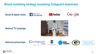28
Broad marketing strategy increasing Cologuard awareness
National TV campaign
Social & digital media
National partnerships
Feb 28 – Mar 4
National celebrity
spokesperson TBA
 