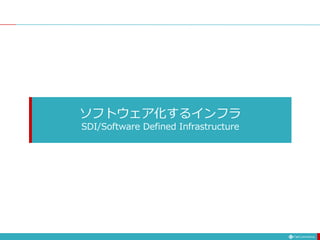 ソフトウェア化するインフラ
SDI/Software Defined Infrastructure
 
