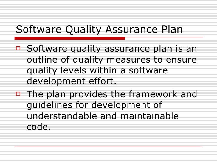 quality assurance plan template