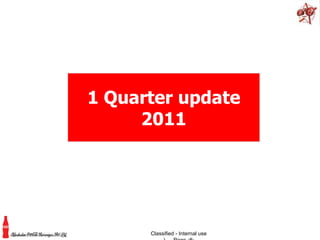 1 Quarter update 2011 Classified - Internal use ) … Page ‹#› 
