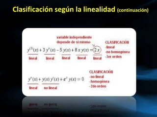 Clasificación según la linealidad (continuación)
 