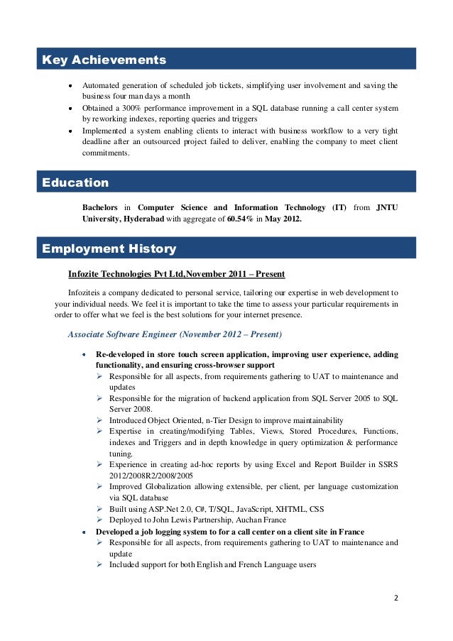 User experience resume samples