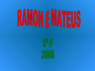 RAMON E MATEUS 5ª F 2008 