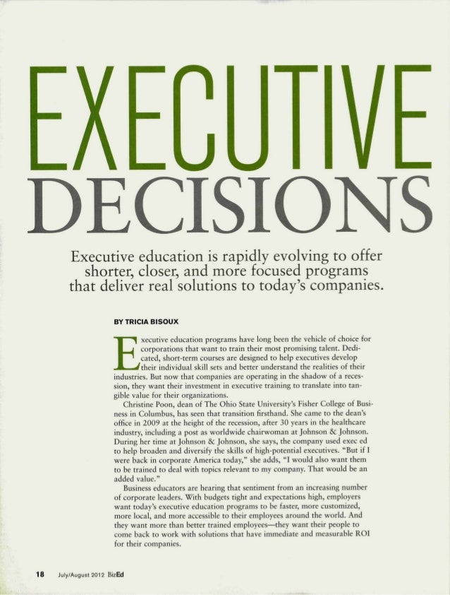 Executive decisions