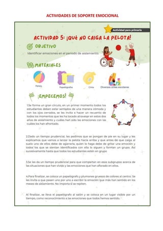 ACTIVIDADES DE SOPORTE EMOCIONAL
 