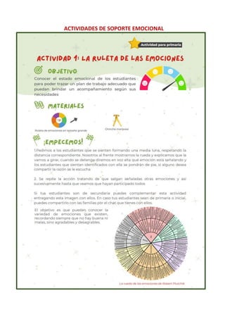 ACTIVIDADES DE SOPORTE EMOCIONAL
 