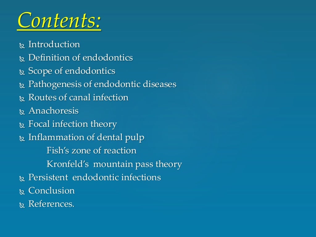Rationale of endodontics