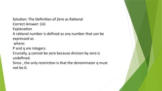 Zero Rational Number Understanding Rational and Irrational Numbers: Definitions, Properties ...