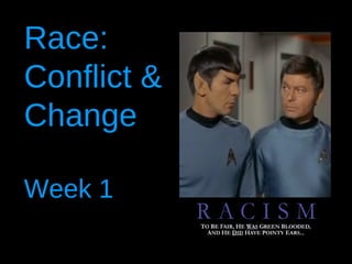 Race:  Conflict & Change Week 1 