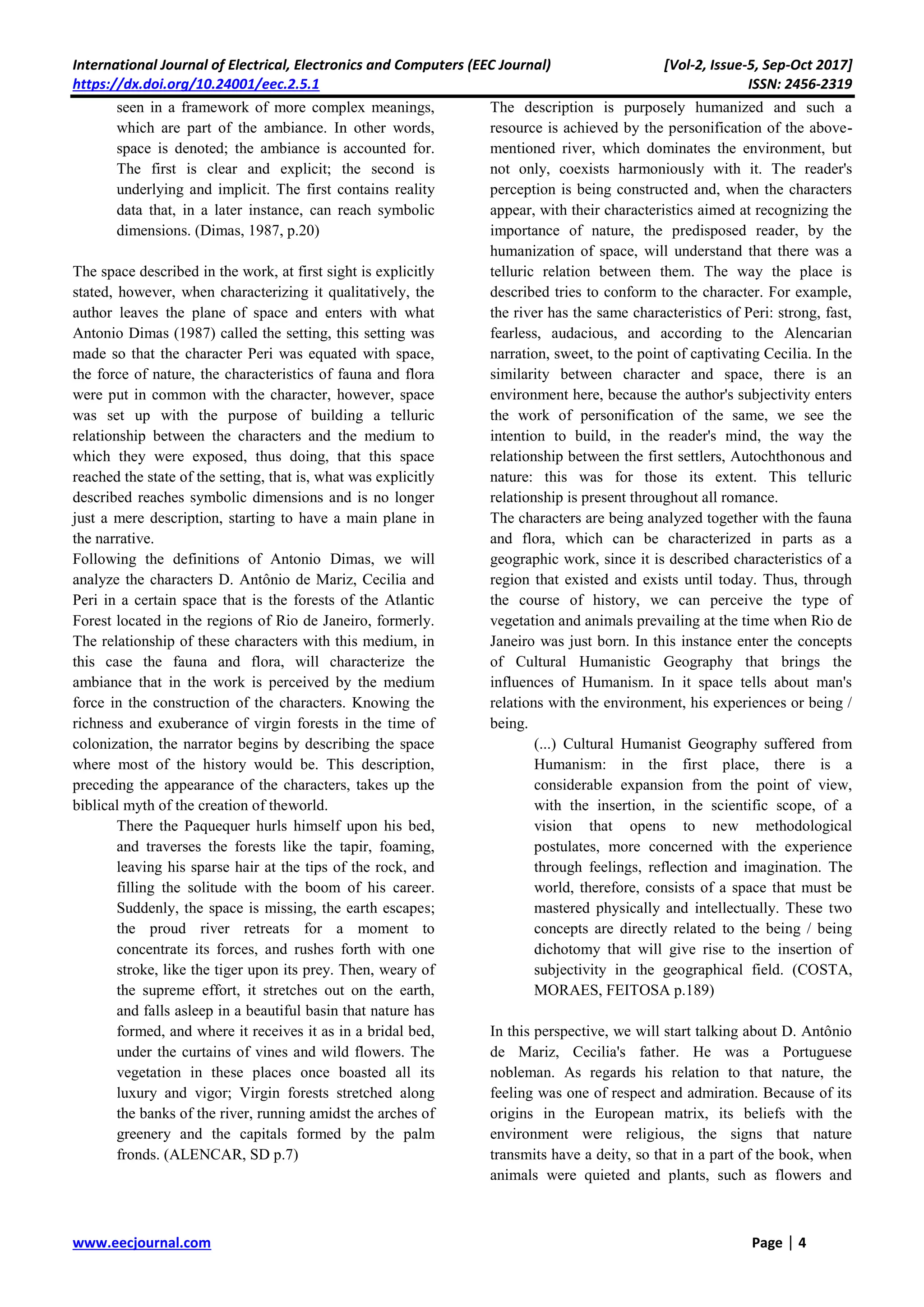 Relationship between space, flora and fauna in the book “O Guarani” by ...