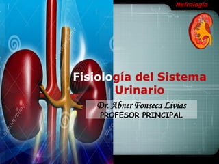 Nefrología
Fisiología del Sistema
Urinario
Dr. Abner Fonseca Livias
PROFESOR PRINCIPAL
 