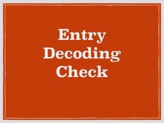 Entry
Decoding
Check
 
