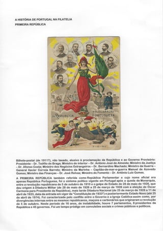 História de Portugal na Filatelia - 1.ª República