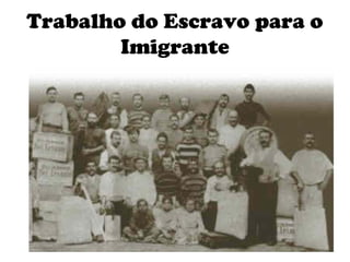 Trabalho do Escravo para o
        Imigrante
 