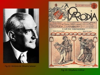 Fig.13- Ditadura militar. Fig.12- António de Oliveira Salazar  