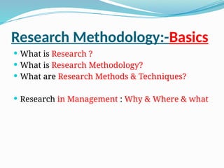 Research methodology class for master students | PPTX