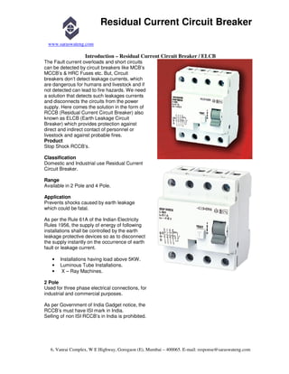 Protect Yourself with RCCB Circuit Breakers | PDF