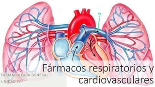 Fármacos respiratorios y
cardiovasculares
FARMACOLOGÍA GENERAL
UNIDAD IV
 