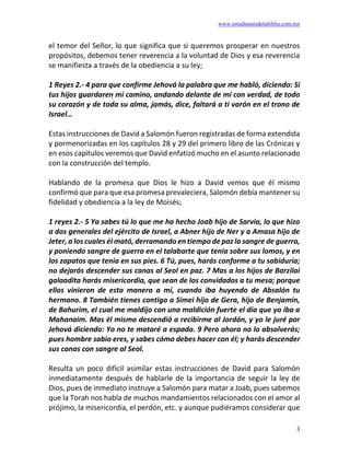 1 Reyes 2 Muerte del rey David y confirmación del reino de Salomón. Por ...