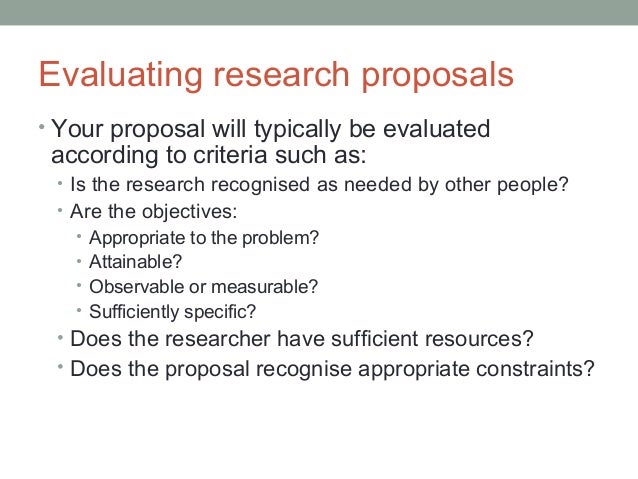 how to evaluate a research proposal