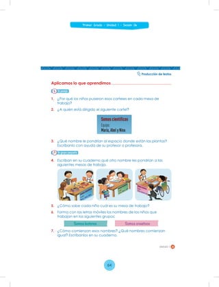 64
Primer Grado - Unidad 1 - Sesión 06
 