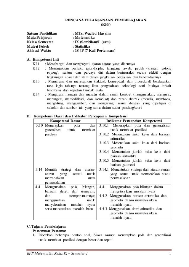 1 Rpp Bab Vi Statistika 1 Rpp Bab Vi Statistika