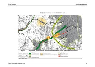 PLU d’ORGERUS Rapport de présentation
Dossier approuvé en septembre 2018 54
Objectifs de préservation et de restauration de la trame verte
 