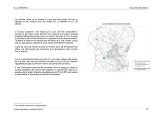 PLU d’ORGERUS Rapport de présentation
Dossier approuvé en septembre 2018 98
Ces dernières années ont eu tendance à rompre avec cette période. Très peu de
logements ont été construits autour des années 2010 (2 seulement en 2011 par
exemple).
Un nouveau changement a été observé par la suite. Une forte constructibilité a
commencé à être mise en place dès 2014 avec 25 permis de construire10 accordés
représentant 68 logements au total (dont 23 en collectif). De même, en 2015, 16 permis
de construire ont été accordés totalisant ainsi 16 logements en plus (maisons individuels).
Ces permis de construire sont recensés dans les tableaux et la carte suivante. On peut
noter que les espaces en périphérie de la zone urbaine sont directement concernés.
En plus des permis de construire accordés de nombreux autres ont été demandés mais
refusés. Une réelle évolution des constructions et du développement urbain est donc
mise en évidence.
Outre la constructibilité importante que permet le PLU en vigueur, cette nouvelle situation
est en grande partie issue des dispositions nouvelles de la loi ALUR qui a supprimé
l’opposabilité des règles de dimension minimum des terrains et de COS du PLU.
Si cette constructibilité ouverte peut être considérée comme un bienfait pour l’apport de
nouvelles populations, elle n’est pas sans engendrer un relatif désordre urbain par la
quasi-absence de règles d’urbanisme opposables puisque le PLU de 2013 avait organisé
sa réglementation en grande partie au travers de ces dispositions.
10
Non comptés les extensions, aménagements, …
Les demandes de construction récentes
 
