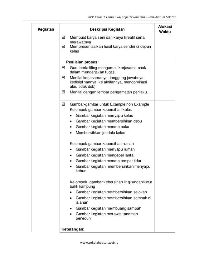 [1] rpp sd kelas 3 semester 1 sayangi hewan dan tumbuhan 