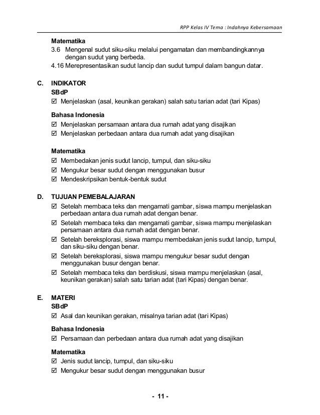 1 rpp sd kelas 4 semester 1 indahnya kebersamaan 1 rpp sd kelas 4 semester 1 indahnya kebersamaan