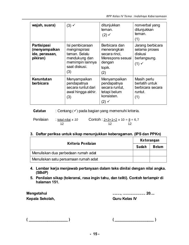 [1] rpp sd kelas 4 semester 1 indahnya kebersamaan