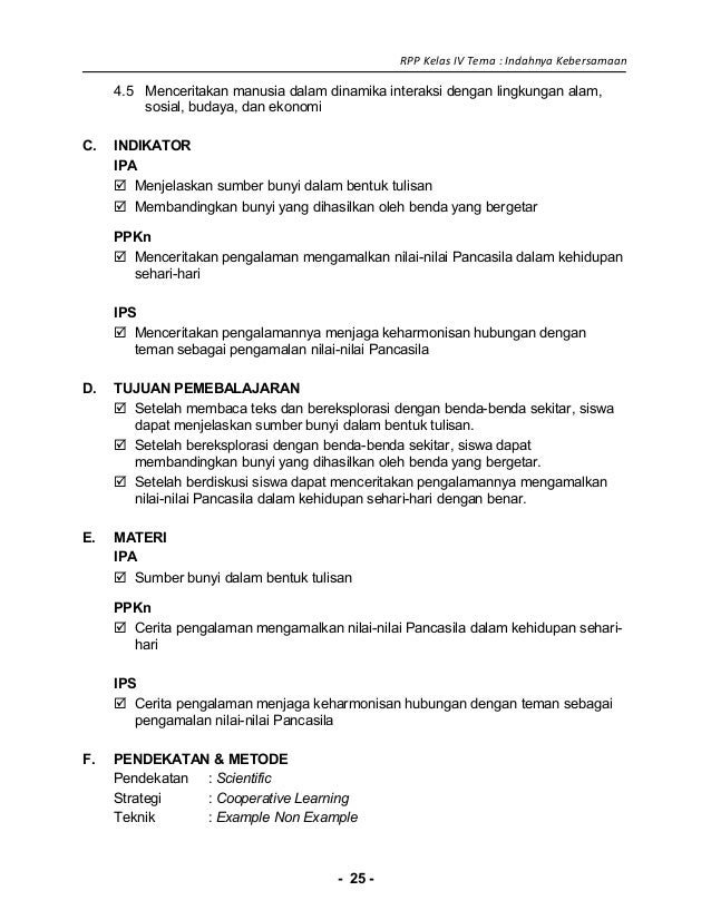 [1] rpp sd kelas 4 semester 1 indahnya kebersamaan