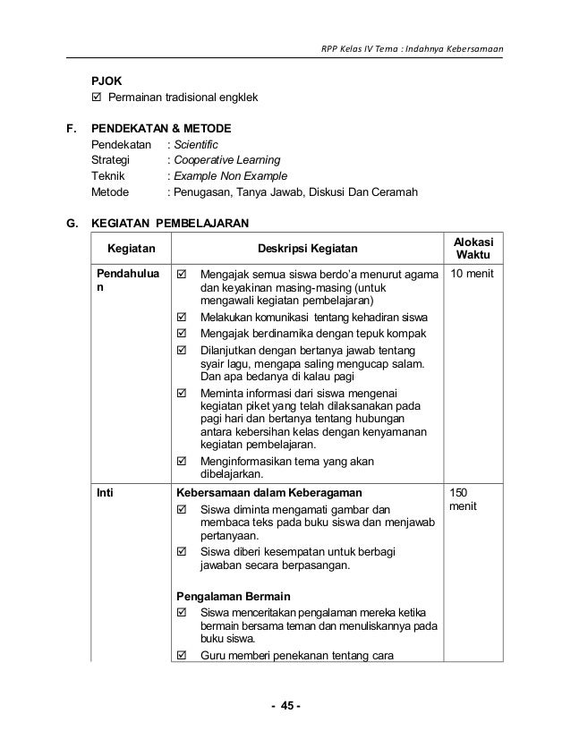 [1] rpp sd kelas 4 semester 1 indahnya kebersamaan
